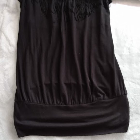 Black tank top with tassle detailing - Picture 2 of 7